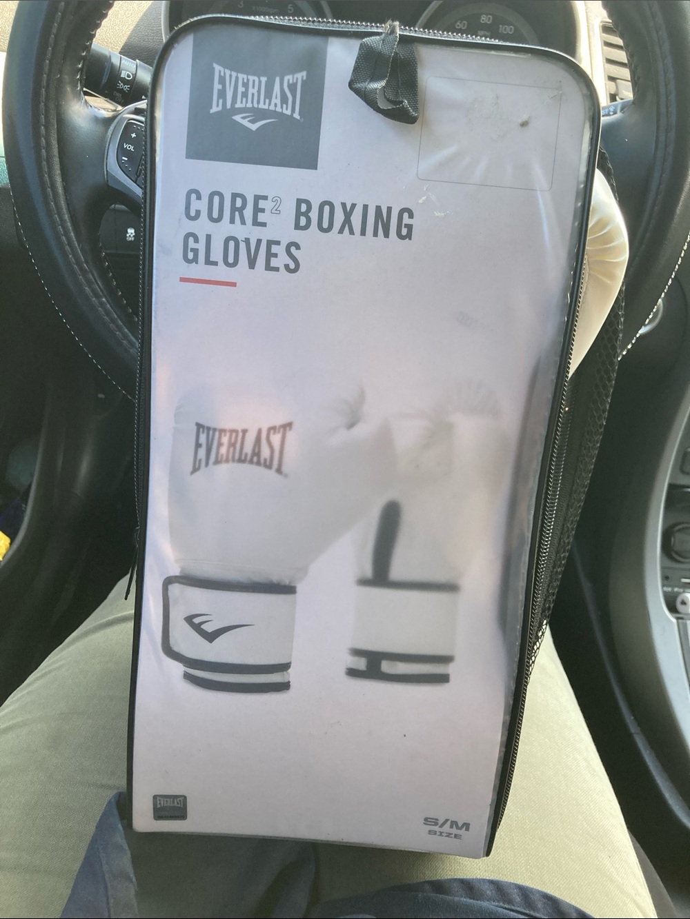 Everlast White Core2 Boxing Gloves with Black Trim
